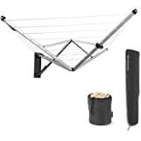 Brabantia WallFix - Tendedero retráctil para Pared- Plateado- 4 Arms